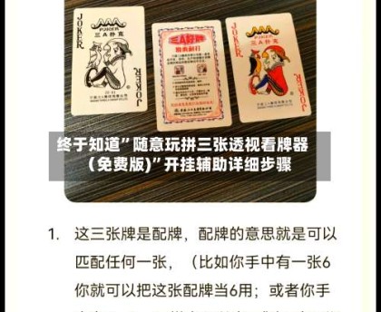 终于知道”随意玩拼三张透视看牌器（免费版)”开挂辅助详细步骤