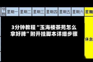 3分钟教程“玉海楼茶苑怎么拿好牌”附开挂脚本详细步骤